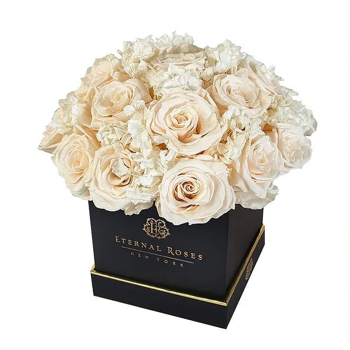 Eternal Roses® Black / Mimosa Lennox Half Moon Eternal Roses Large Ombre Gift Box