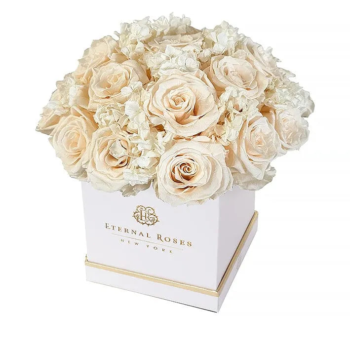 Eternal Roses® White / Mimosa Lennox Half Moon Eternal Roses Large Ombre Gift Box