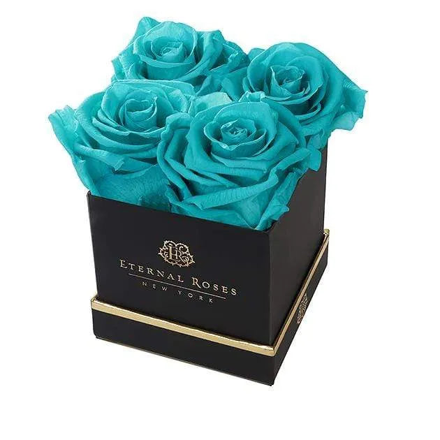Eternal Roses® Black Lennox Small Gift Box in Teal