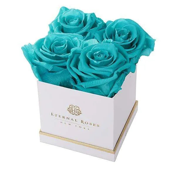 Eternal Roses® White Lennox Small Gift Box in Teal