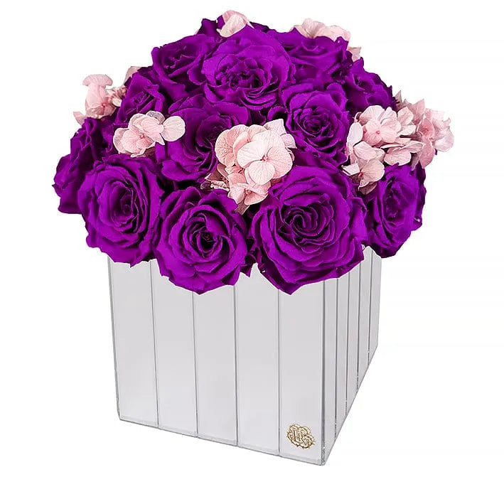 Eternal Roses® Orchid Lexington Large Half Moon Gift Box