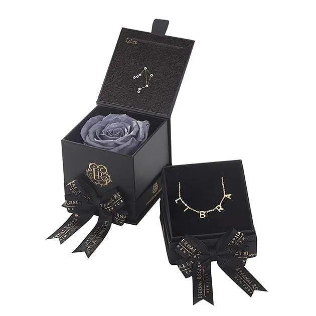 Eternal Roses® Stormy Libra Astor Box & Necklace Bundle