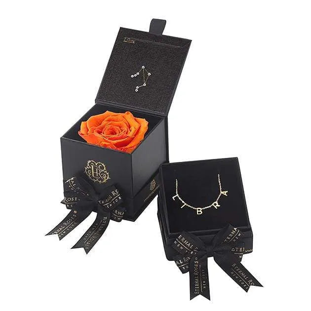Eternal Roses® Sunset Libra Astor Box & Necklace Bundle