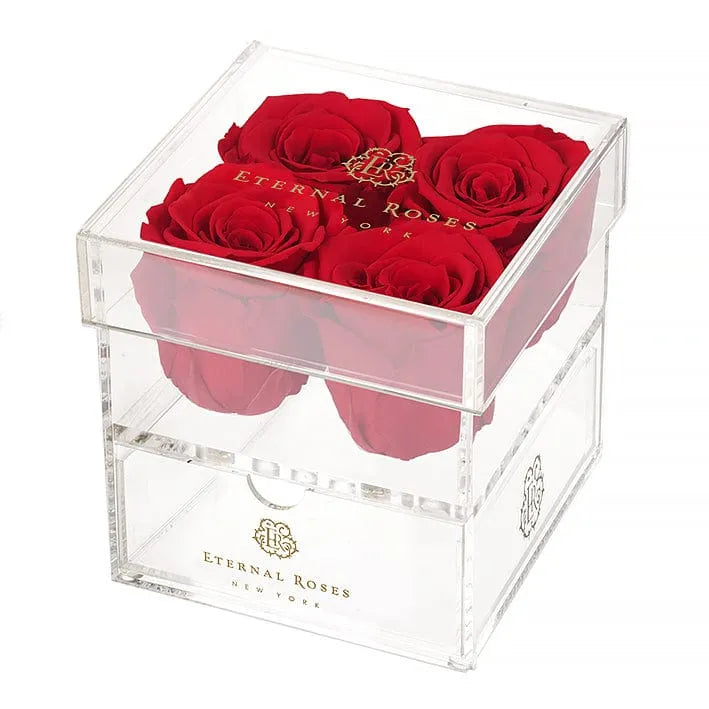 Eternal Roses® Madison Four Rose Gift Box in Scarlet