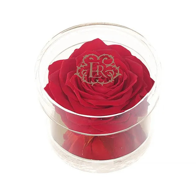 Eternal Roses® Scarlet Madison Round Acrylic Gift Box