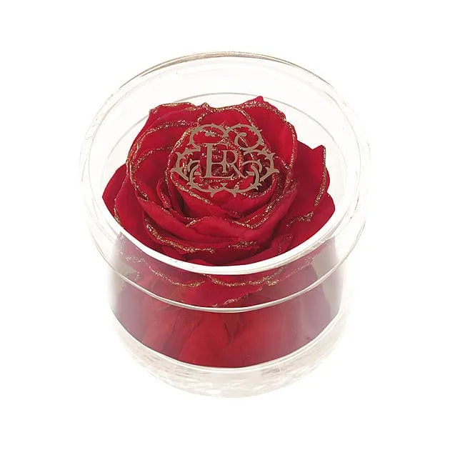 Eternal Roses® Xmas Scarlet Madison Round Acrylic Gift Box