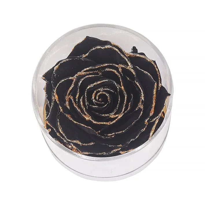 Eternal Roses® Madison Round Gold Gift Box in Midnight