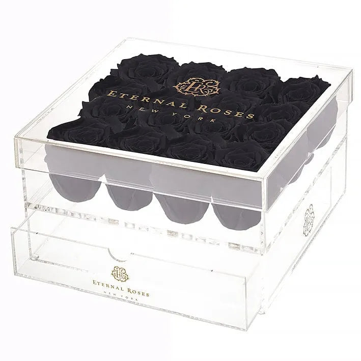 Eternal Roses® Madison Sixteen Rose Gift Box | Midnight Black Roses