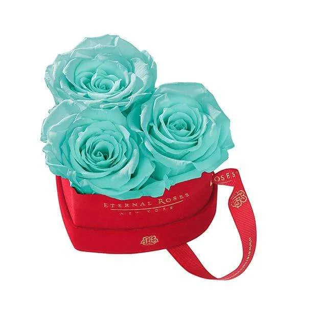 Eternal Roses® Tiffany Blue Mini Chelsea Red Velvet Gift Box