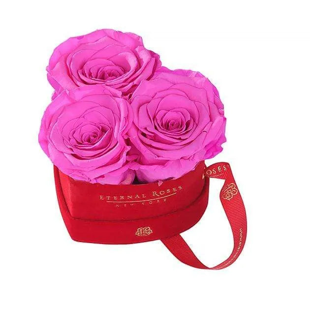 Eternal Roses® Hot Pink Mini Chelsea Red Velvet Gift Box