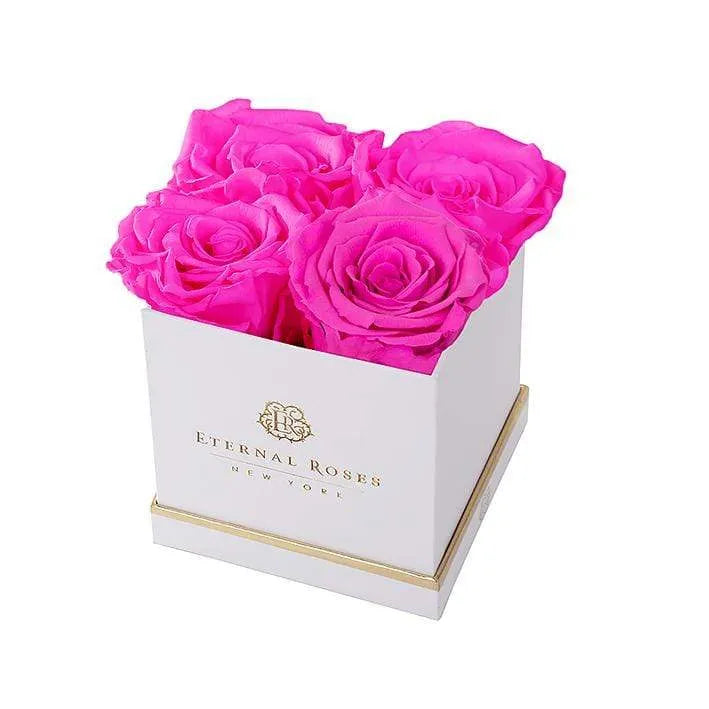 Eternal Roses® White Mother's Day Lennox Gift Box Small in Hot Pink