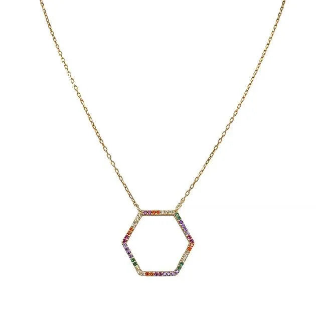 Eternal Roses® Multicolor Stone Hexagon Necklace