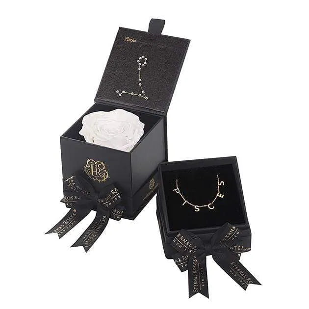 Eternal Roses® Frost Pisces Astor Box & Necklace Bundle