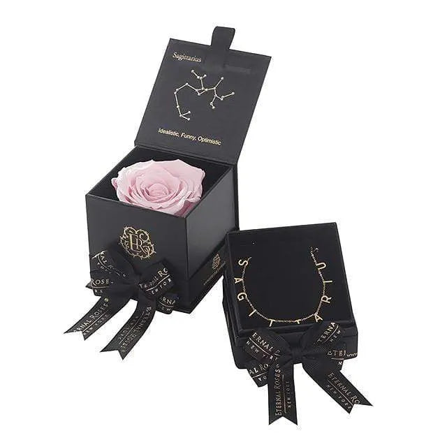 Eternal Roses® Blush Sagittarius Astor Box & Necklace Bundle