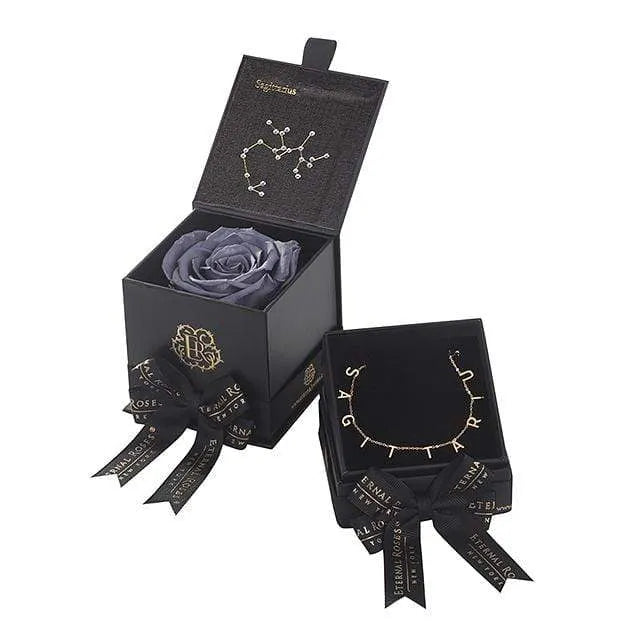 Eternal Roses® Stormy Sagittarius Astor Box & Necklace Bundle