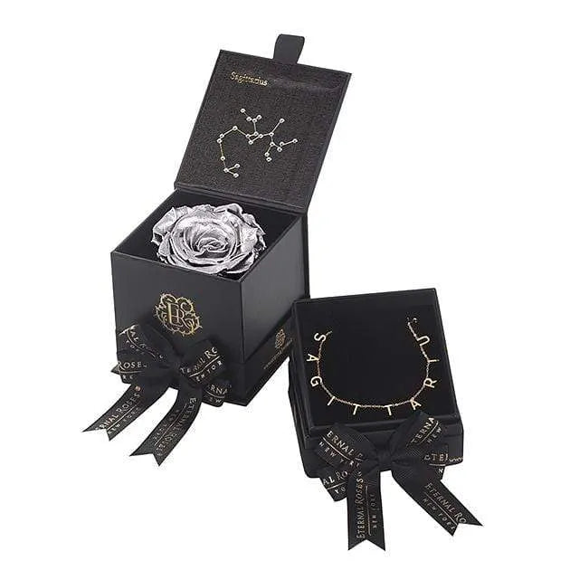 Eternal Roses® Silver Sagittarius Astor Box & Necklace Bundle