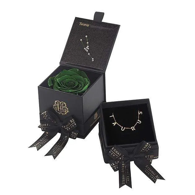 Eternal Roses® Wintergreen Taurus Box & Necklace Bundle