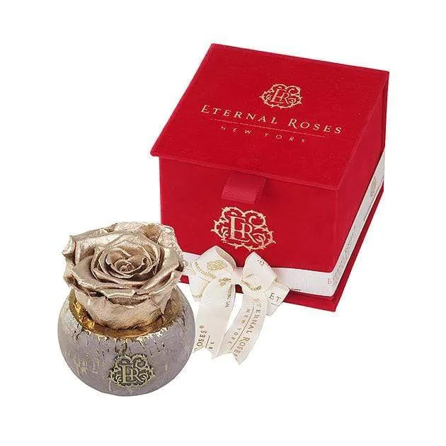 Eternal Roses® Gold Tiffany Red Velvet Gift Box - Valentine's Day Gift
