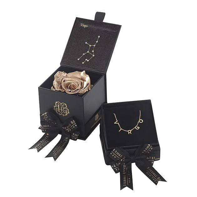 Eternal Roses® Gold Virgo Astor Box & Necklace Bundle