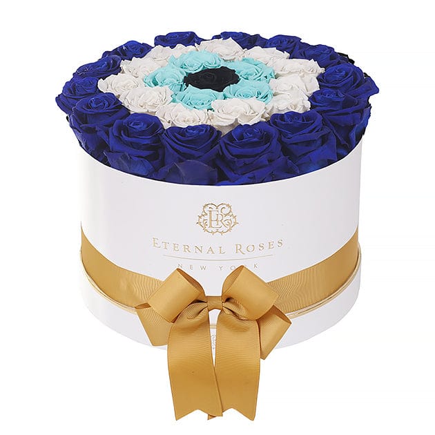 Eternal Roses® Centerpiece White Empire Gift Box Large in Evil Eye