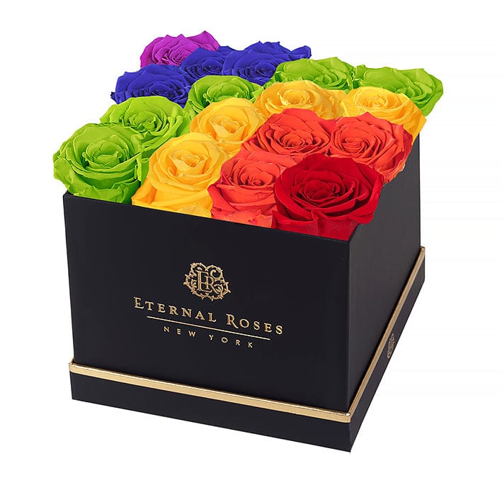 Eternal Roses® Centerpiece Black Lennox 16 Eternal Roses in Pride Design