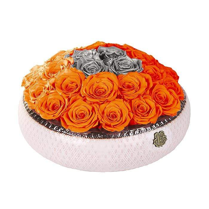 Eternal Roses® Centerpiece Soho Rose Arrangement in Sunset & Silver, medium