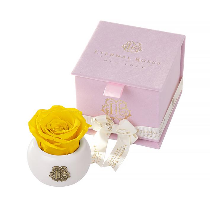 Eternal Roses® Centerpiece Friendship Yellow Soho Soft Pink Velvet Gift Box