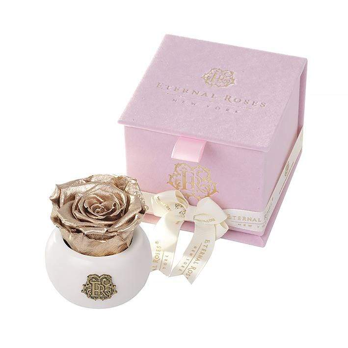 Eternal Roses® Centerpiece Gold Soho Soft Pink Velvet Gift Box