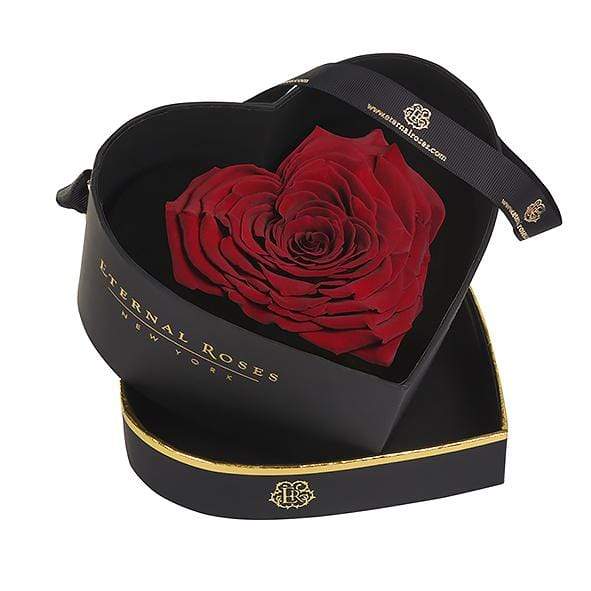 Eternal Roses® Chelsea Heart Eternal Rose Gift Box Black in Wineberry