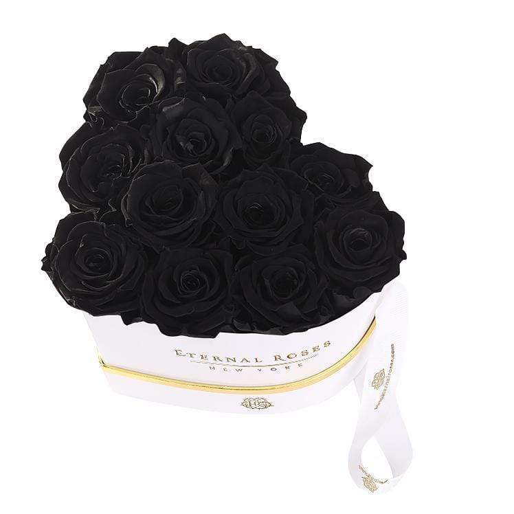 Black Heart-Shape Box with Chocolate & Eternal Roses ~ Caja de corazon –  truulovecf
