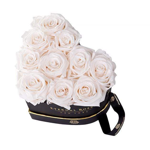 heart shape, $150-$500 gift ideas, heart flowers, sweet 16 gift ideas, Bouquet of Roses, Eternal Roses, Chicago, White Heart, shape Box