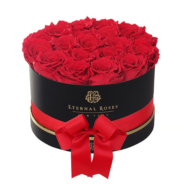 Eternal Roses® Gift Box Black Empire White Gift Box in Scarlet Small
