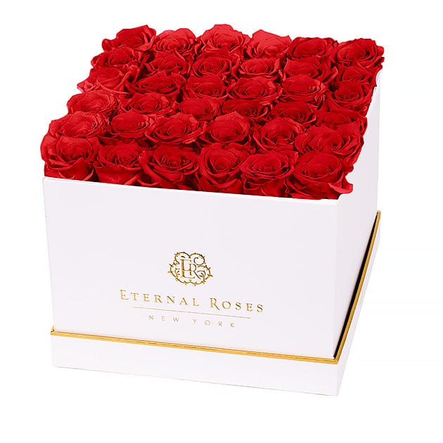 Eternal Roses® Gift Box White / Scarlet Lennox Grand Eternal Rose Gift Box - Best Gift for Birthday/Anniversary