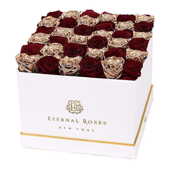 Eternal Roses® Gift Box White / Golden Ruby Lennox Grand Eternal Rose Gift Box - Best Gift for Birthday/Anniversary