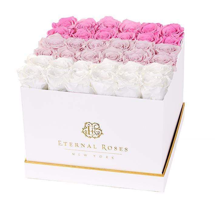Eternal Roses® Gift Box White / Pink Ombre Lennox Grand Eternal Rose Gift Box - Best Gift for Mother's Day