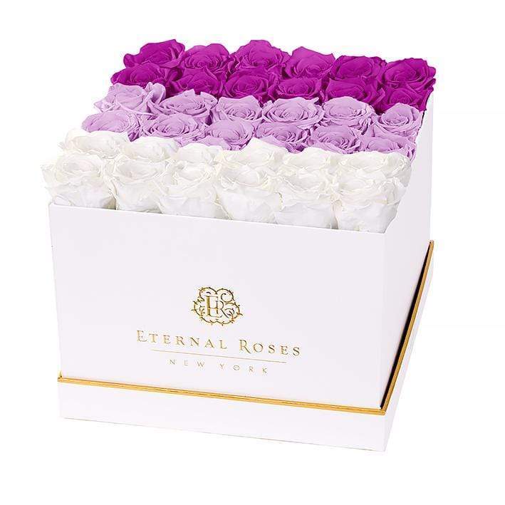 Eternal Roses® Gift Box White / Purple Ombre Lennox Grand Eternal Rose Gift Box - Best Gift for Birthday/Anniversary