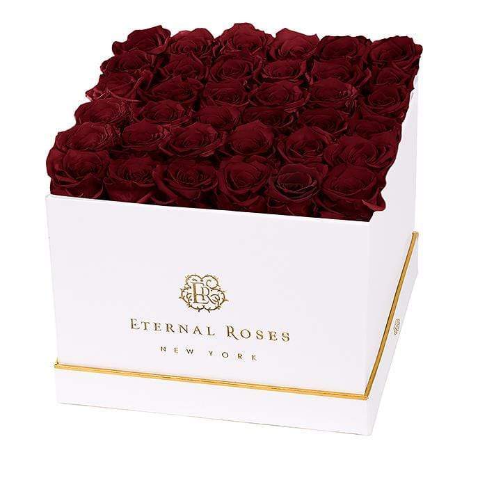 Eternal Roses® Gift Box White / Wineberry Lennox Grand Eternal Rose Gift Box - Best Gift for Birthday/Anniversary