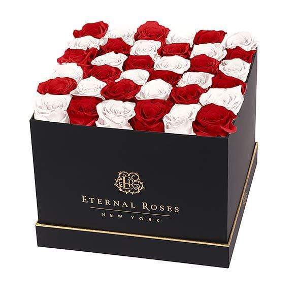 Eternal Roses® Gift Box Black / Red Checkers Lennox Grand Eternal Rose Gift Box - Best Gift for Birthday/Anniversary