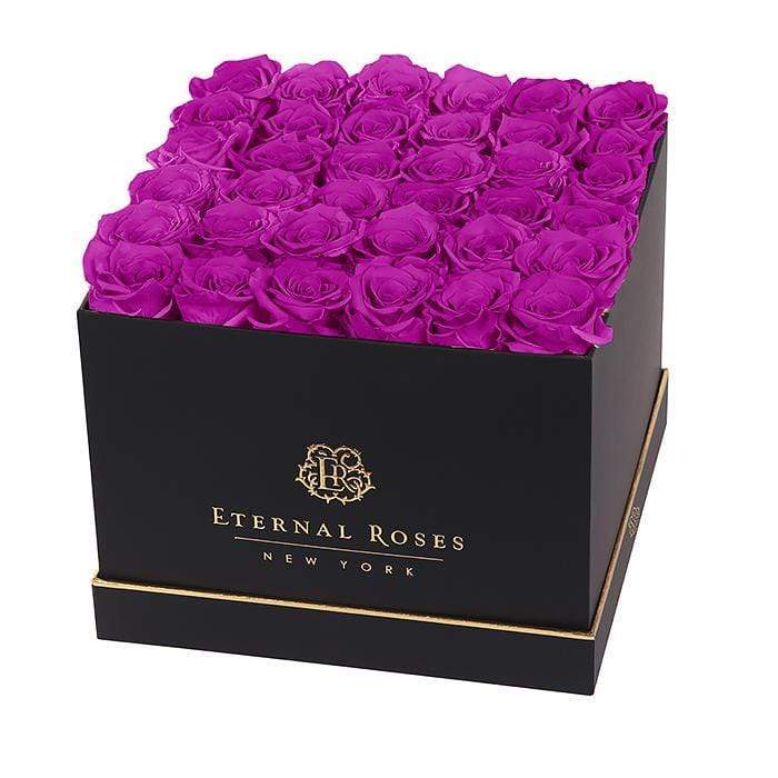 Eternal Roses® Gift Box Black / Orchid Lennox Grand Eternal Rose Gift Box - Best Gift for Birthday/Anniversary