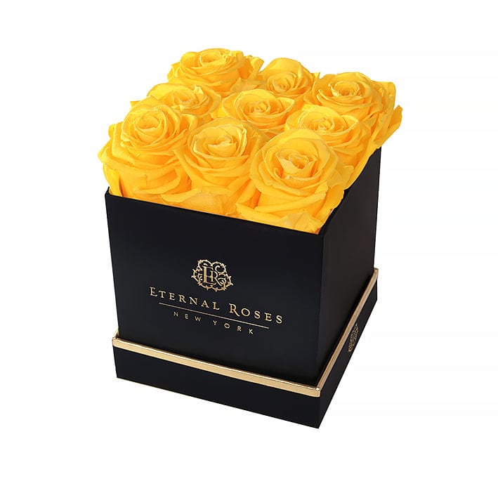 Eternal Roses® Gift Box Black / Friendship Yellow Lennox Large Eternal Rose Gift Box