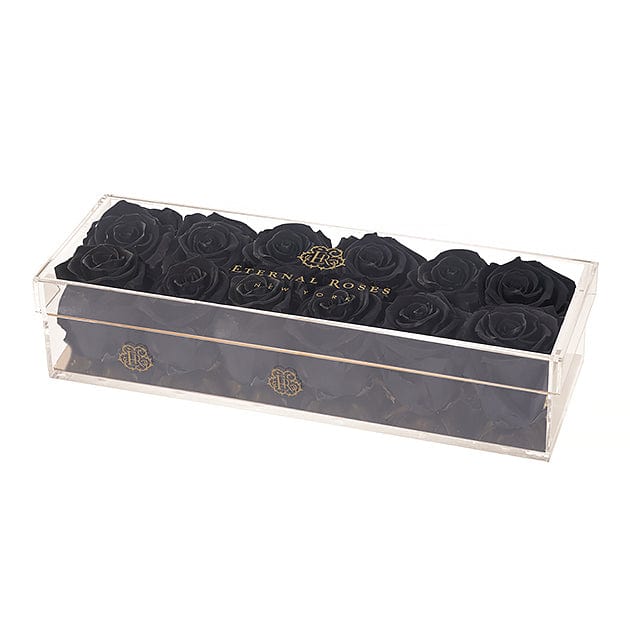 Eternal Roses® Gift Box 16-Rose / Midnight Madison Gold Twelve Roses Gift Box