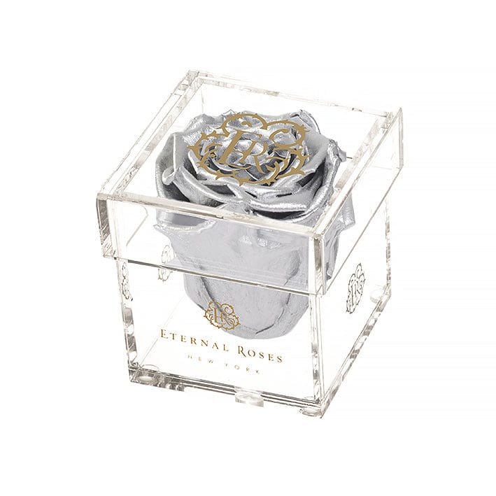 Eternal Roses® Gift Box 1-Rose / Silver Madison Mini Roses Gift Box