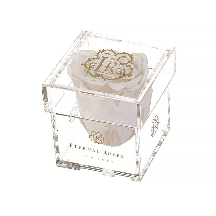 Eternal Roses® Gift Box 1-Rose / Pearly White Madison Mini Roses Gift Box