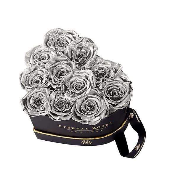 Eternal Roses® Grand Chelsea Eternal Rose Black Gift Box in Silver