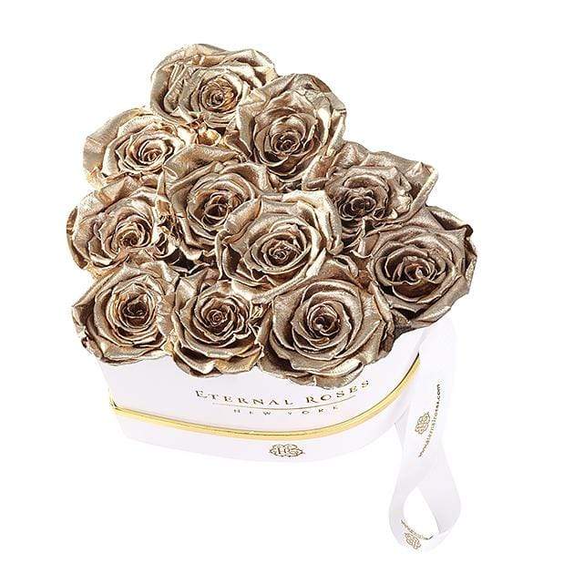 Eternal Roses® Grand Chelsea Eternal Rose White Gift Box in Gold