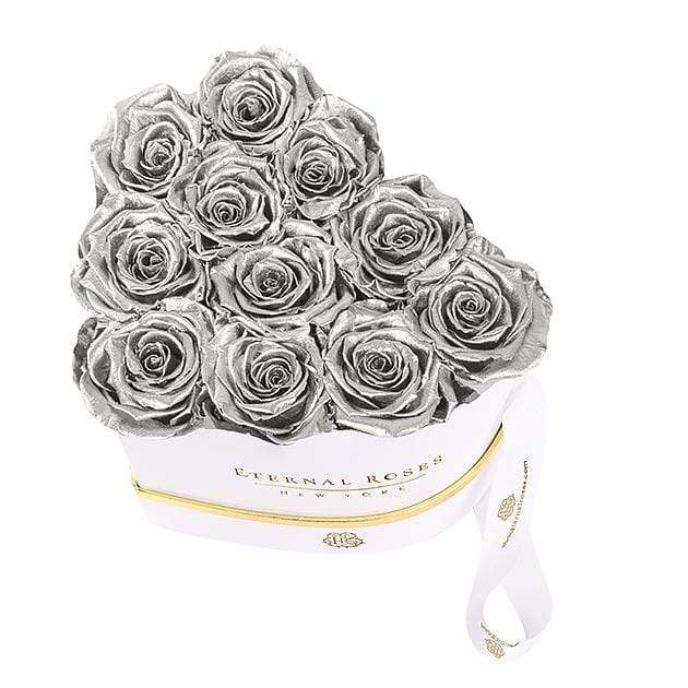 Eternal Roses® Grand Chelsea Eternal Rose White Gift Box in Silver