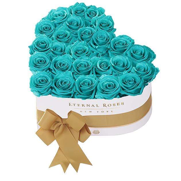 Eternal Roses® White Grand Chelsea Gift Box in Teal