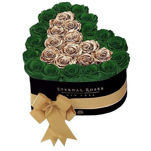 Eternal Roses® Black / Emerald Green Grand Chelsea Mezzo Eternal Rose Gift Box