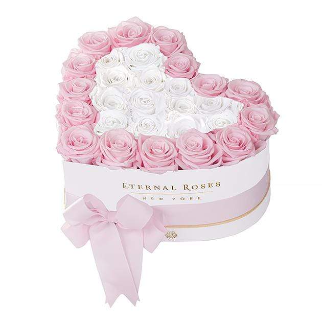 Eternal Roses® White / Pink Martini Grand Chelsea Mezzo Eternal Rose Gift Box