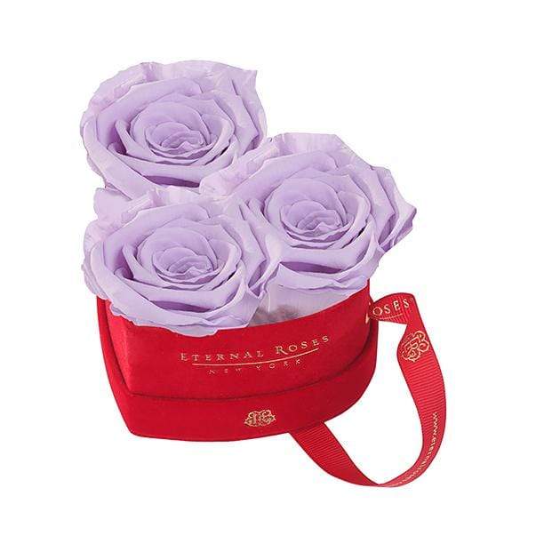 Eternal Roses® Lilac Mini Chelsea Red Velvet Gift Box